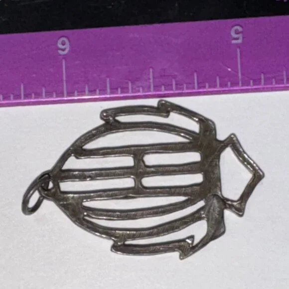Open Sterling Silver Harley Davidson Pendant